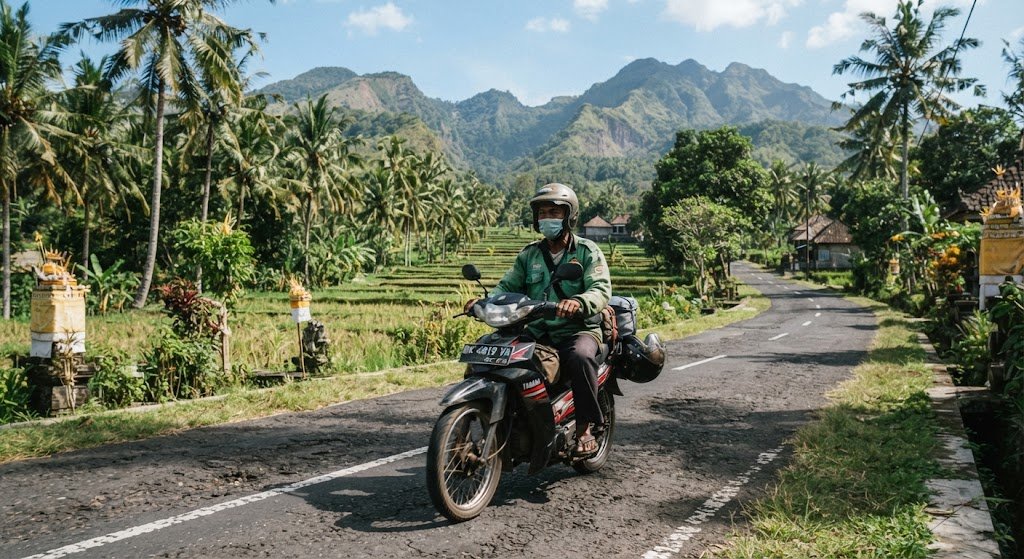 Local Motorcycle Taxi Service Between Pemuteran Villages
